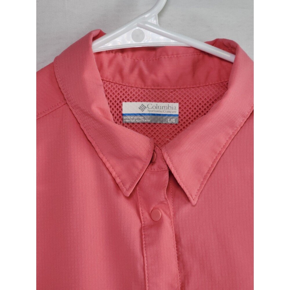 Columbia PFG Womens Large Coral Pink Short Sleeve Shirt Omni-Shade Vented - Picture 2 of 12